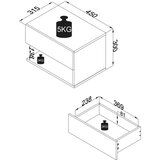 MID.YOU NOČNA OMARICA, bela, barve hrasta | Shoptok.si