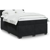  The Living Store Box spring posteljni z vzmetnico črn 140x190 cm žamet - Box Spring Postelja, (21493399) | Shoptok.si