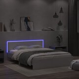 vidaXL Posteljni okvir z vzglavjem in LED bel 160x200 cm Cene