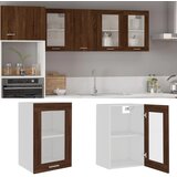 The Living Store Steklena viseča omarica dimljeni hrast 40x31x60 cm inežnir. les - Steklena Viseča Omarica, (21431895) | Shoptok.si