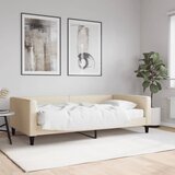 Dnevni krevet s madracem krem 100 x 200 cm od tkanine | shoptok.hr