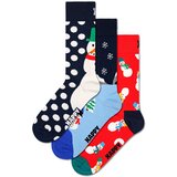 Happy Socks Poklon set Uniseks čarape Snowman, 3 para, Šarene Cene