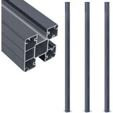 3 Stupovi za ogradu kom tamnosivi 185 cm aluminijski | shoptok.hr