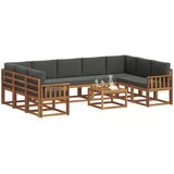  Set vanjskih sofa 10 kom. Prirodna i antracit | shoptok.hr