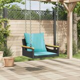  Klupa za ljuljanje s jastucima crna 63x62x40 cm od poliratana - Crna 63 x 62 x 40 cm 1 Nasloni za ruke okruglog dizajna | shoptok.hr