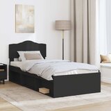  Krevetna konstrukcija Crna 90 x 190 cm Čvrsto borovo drvo | shoptok.hr