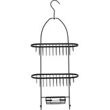 Tendance viseća dvostruka košarica za tuš s držačem za sapun, metal, crna | shoptok.hr