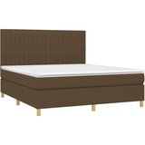  Krevet s oprugama i madracem tamnosmeđi 180x200 cm tkanina | shoptok.hr