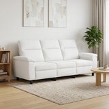 SOFA kavč trosed z okrasnimi blazinami, blago, bela, 214x90x95 cm | Shoptok.si