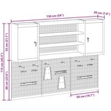  6-delni komplet orodjarne in plošče za zidno montažo črna kovina, (22048532) | Shoptok.si