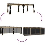  Sjenica s mrežastim smeđesiva 6 x 3 m krem čelična | shoptok.hr
