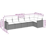  6-dijelni set vrtnih sofa od poliratana s jastucima smeđi | shoptok.hr