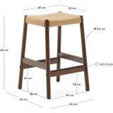 Kave Home Smeđe/u prirodnoj boji barske stolice u setu 2 kom od punog hrasta (visine sjedala 66 cm) Yalia – | shoptok.hr