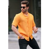 Madmext Men's Yellow Short Sleeve Shirt 6706 cene