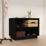 Furnova Omarica za čevlje črna 60x34x45 cm trdna borovina, (21954687) Cene