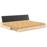 Karup Design Gorčično rumena/svetlo rjava raztegljiva sedežna garnitura iz rebrastega žameta 196 cm Base – | Shoptok.si