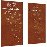  Vrtni zidni ukrasi 2 kom 105x55 cm čelik COR-TEN cvjetni uzorak | Eponuda.com