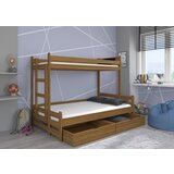 ADRK Troslojna postelja BENITO 200x90 z dvema predaloma - HRAST | Shoptok.si