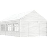 vidaXL Paviljon s streho bel 6,69x4,08x3,22 m polietilen Cene