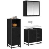 vidaXL Komplet pohištva za kopalnico 3 pcs Črni hrast 65 x 33 x 60 cm | Shoptok.si