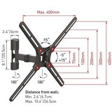 Barkan BM331 13"-65" 3-pokretni TV zidni nosač crni | shoptok.hr