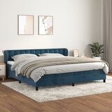 vidaXL Box spring postelja z vzmetnico temno modra 200x200 cm žamet Cene