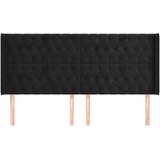  Uzglavlje s ušima crno 203x16x118/128 cm baršunasto | shoptok.hr