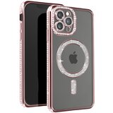 AVIZAR diamond case za iphone 12 pro max zaščita magsafe contour strass, šampanjec roza, (5000015840) | Shoptok.si
