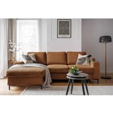 Miuform oranžna/rjava raztegljiva kotna sedežna garnitura iz rebrastega žameta (levi kot) lofty lilly – | Shoptok.si
