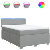 vidaXL box spring posteljni z vzmetnico svetlo siv 140x190 cm blago, (21305684) | Shoptok.si