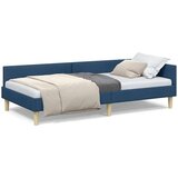 vidaXL Kotna postelja Drugo Modra 90 x 190 cm Tkanina in oblikovan les | Shoptok.si