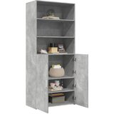  Visoka komoda siva boja betona 80 x 42,5 x 185 cm drvena | Eponuda.ba