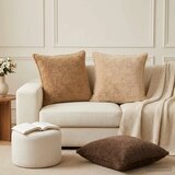  Presvlaka za jastuk 2 kom. HOUTEN Svijetlosmeđa 60 x 60 cm - Dizajn s paspulom Svijetlosmeđa 60 x 60 cm | shoptok.hr