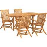  5-dijelni set za blagovanje u vrtu od solidne tikovine | shoptok.hr