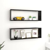 vidaXL kockaste zidne police 2 kom crne 80 x 15 x 26,5 cm od iverice Cijene
