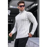 Madmext White Turtleneck Knit Detailed Sweater 6317 Cene