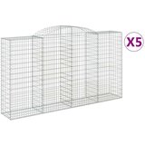  Lučne gabionske košare 5 kom 300x50x160/180cm pocinčano željezo | shoptok.hr