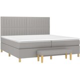 Krevet s oprugama i madracem svjetlosivi 200 x 200cm od tkanine | shoptok.hr
