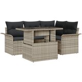 vidaXL 5-dijelni set vrtnih sofa s jastuсima svjetlosivi poli ratan, 2-sjedala vrtna sofa s pohranom i jastuком svjetlosivi poli ratan Cijene