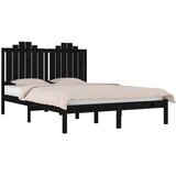  Okvir za krevet od masivne borovine crni 200 x 200 cm | shoptok.hr