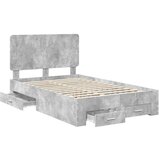  Konstrukcija postelje z vzglavjem Betonsko siva 120 x 200 cm, (5000102393) | Shoptok.si