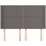  Vzglavje z ušesi sivo 147x16x118/128 cm umetno usnje, (20737099) | Shoptok.si