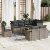vidaXL 9-dijelni set vrtnih sofa od poliratana s jastucima sivi Cijene