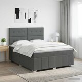  Boxspring krevet s madracem Tamnosiva 160 x 200 cm Tkanina - Tamnosiva 160 x 200 cm Prošiveno gumbima | shoptok.hr