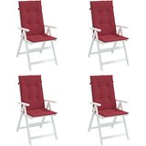  Jastuci za vrtne stolice 4 kom boja vina 120x50x3 cm od tkanine | shoptok.hr