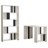 Hanah home radni sto sa policom za knjige lima white anthracite | ePonuda.com