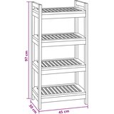  Polica za kupaonicu Prirodna 45 x 30 x 97 cm Čvrsto teak drvo | shoptok.hr