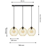  Luster na sajli MERCURE 3xE27/15W/230V zlatna/crna | Eponuda.com
