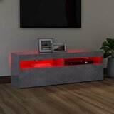 TV ormarić s LED svjetlima siva boja betona 120x35x40 cm | shoptok.hr