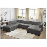 Bobochic Paris Tamno siva kutna garnitura od bouclé tkanine (s lijevim kutom/u obliku slova "U") Megeve – | shoptok.hr